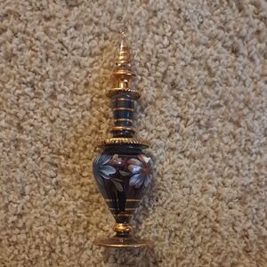 Elegant Floral Glass Perfume Bottle. Made In Egypt. Sold